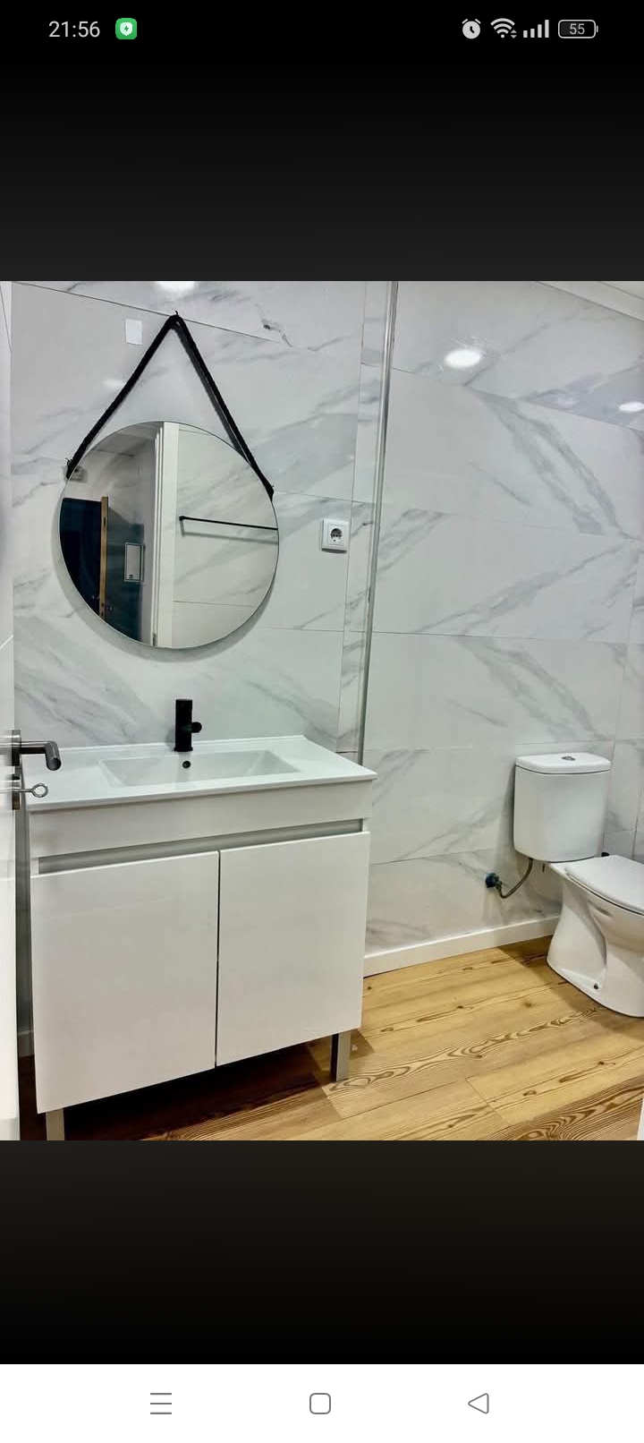 Remodelação de casa de banho em mármore branco - EduardoRemodelação Lisboa